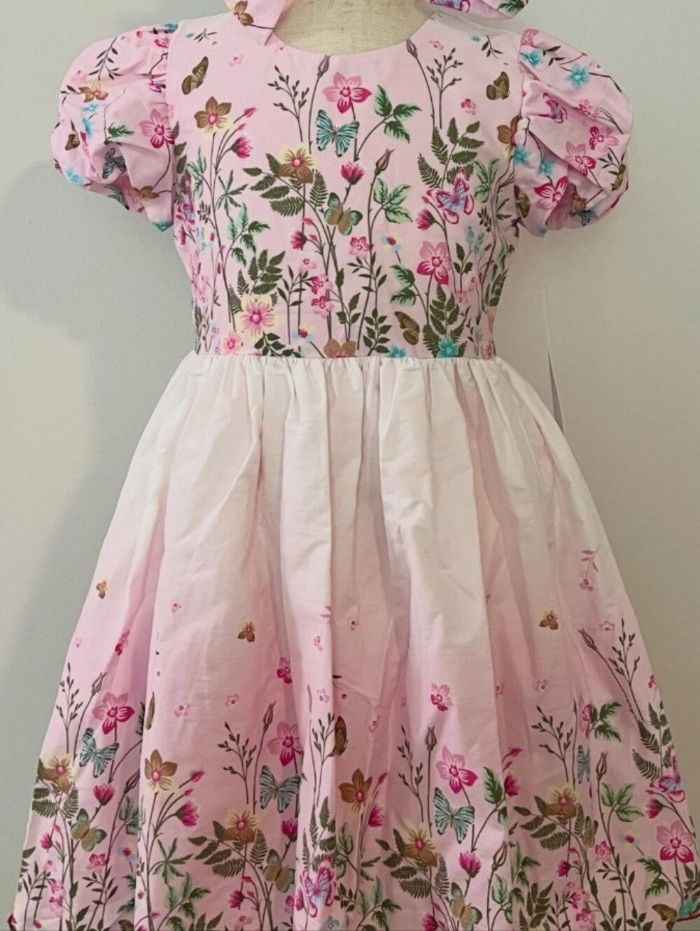 Tahari Pink Floral Party Dress with Bow